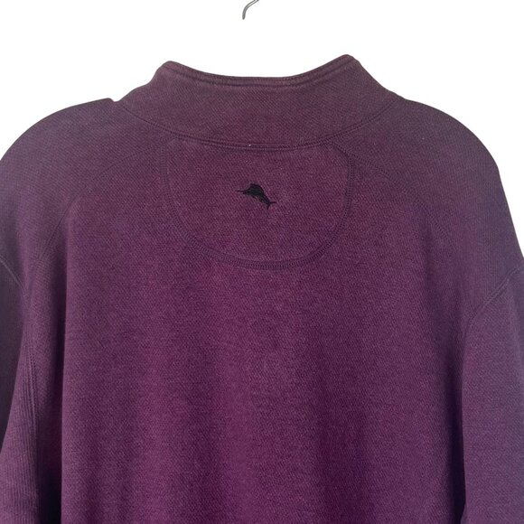 Tommy Bahama Flipshore Reversible Sweater Mens XL Burgundy Black Mock Pullover - Picture 6 of 10
